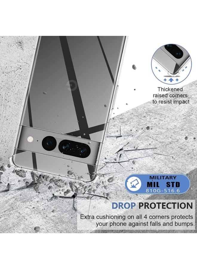 Google Pixel 7 Pro Clear Case, Shockproof [Ultra Slim] Scratch Resistant Gel Rubber Silicone [Protective Case] Phone Cover For Google Pixel 7 Pro - Clear - Image 3