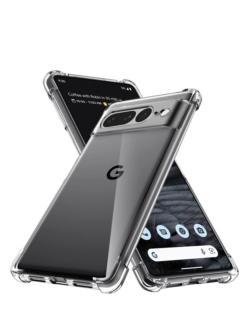 Google Pixel 7 Pro Clear Case, Shockproof [Ultra Slim] Scratch Resistant Gel Rubber Silicone [Protective Case] Phone Cover For Google Pixel 7 Pro - Clear - Image 1