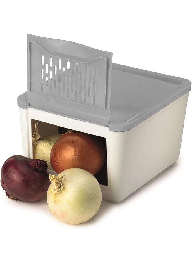 Snips Onion And Vegetables Container, 2 Kg Capacity, White/Gray - Image 1