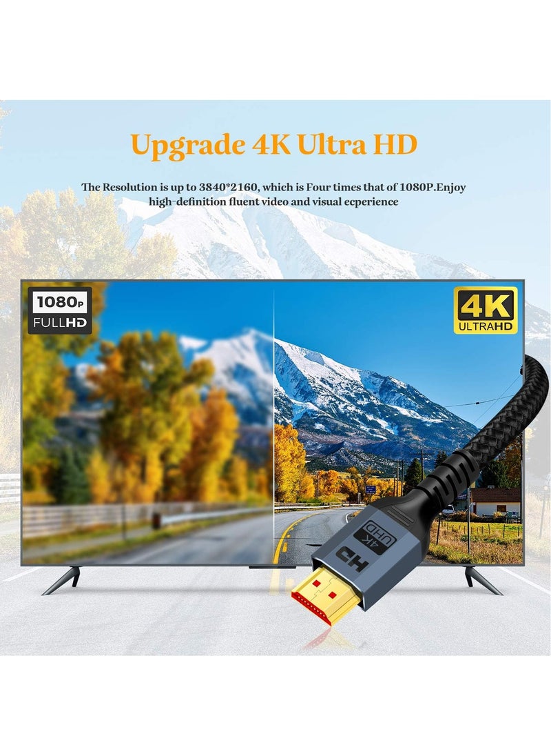 كابلريكا - كابل  HDMI 2.0 4K هرتز (3 متر)، 4K HDMI Lead عالي السرعة 18 جيجابت في الثانية، دعم ثلاثي الأبعاد، وظيفة إيثرنت، فيديو 4K UHD 2160p، HD 1080p، متوافق مع Fire TV HDTV PS3 4 PC - Image 1