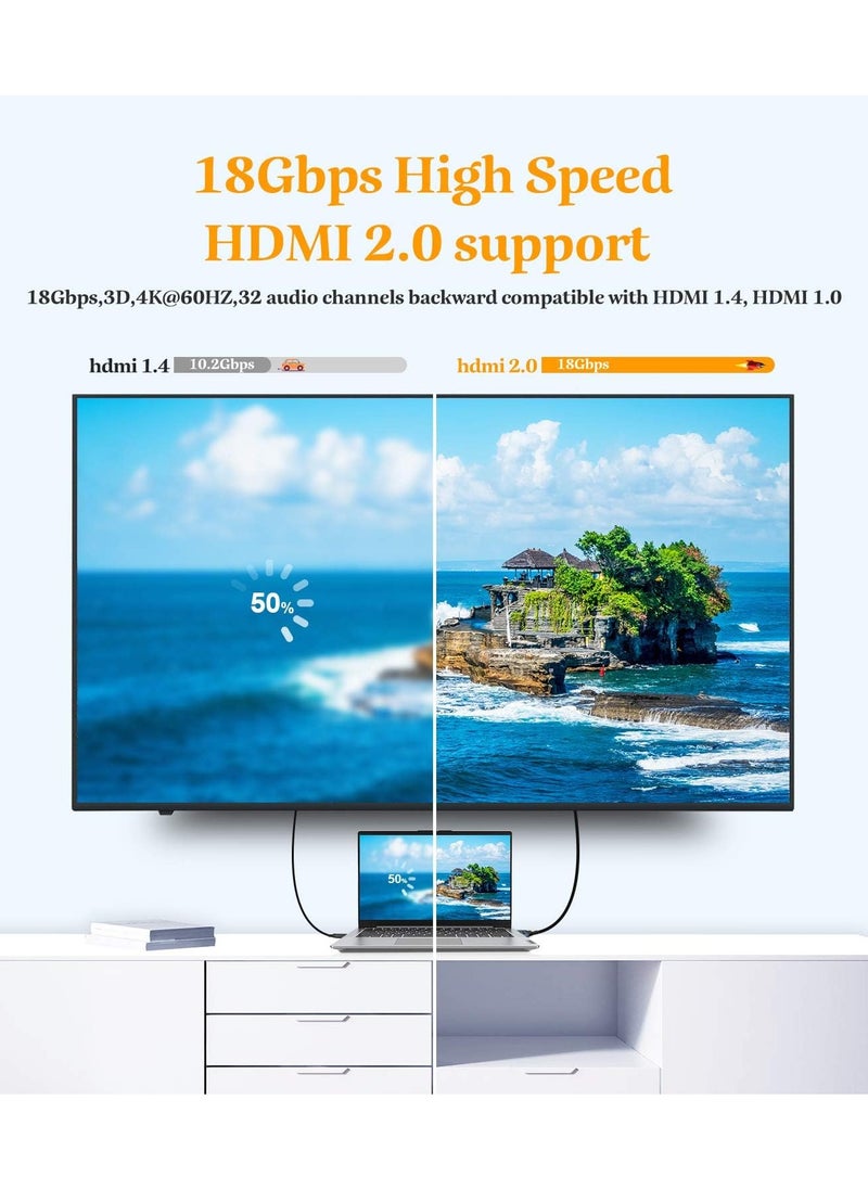 كابلريكا - كابل  HDMI 2.0 4K هرتز (3 متر)، 4K HDMI Lead عالي السرعة 18 جيجابت في الثانية، دعم ثلاثي الأبعاد، وظيفة إيثرنت، فيديو 4K UHD 2160p، HD 1080p، متوافق مع Fire TV HDTV PS3 4 PC - Image 1