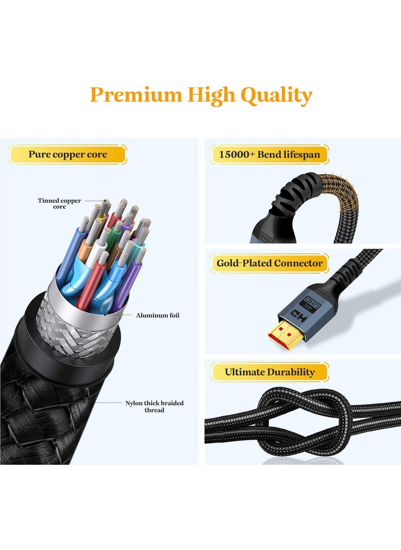 كابلريكا - كابل  HDMI 2.0 4K هرتز (3 متر)، 4K HDMI Lead عالي السرعة 18 جيجابت في الثانية، دعم ثلاثي الأبعاد، وظيفة إيثرنت، فيديو 4K UHD 2160p، HD 1080p، متوافق مع Fire TV HDTV PS3 4 PC - Image 1