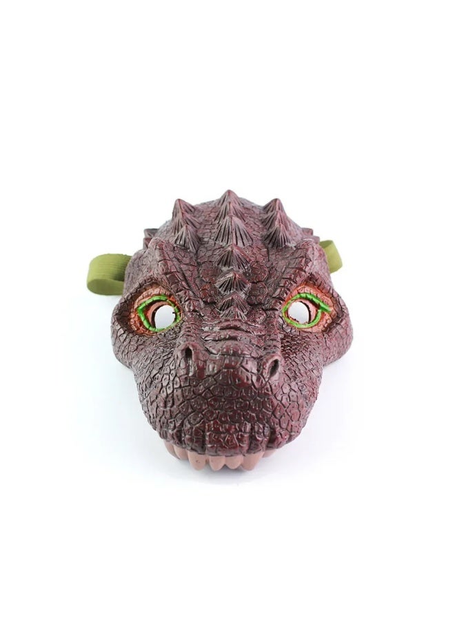 Loquat Fearful Dinosaur Face Model Toy Triangle Dragon Dinosaur Resurrection Face  Prank Toys Bionic Toys For Children-Color:Triceratops Mask - Image 4