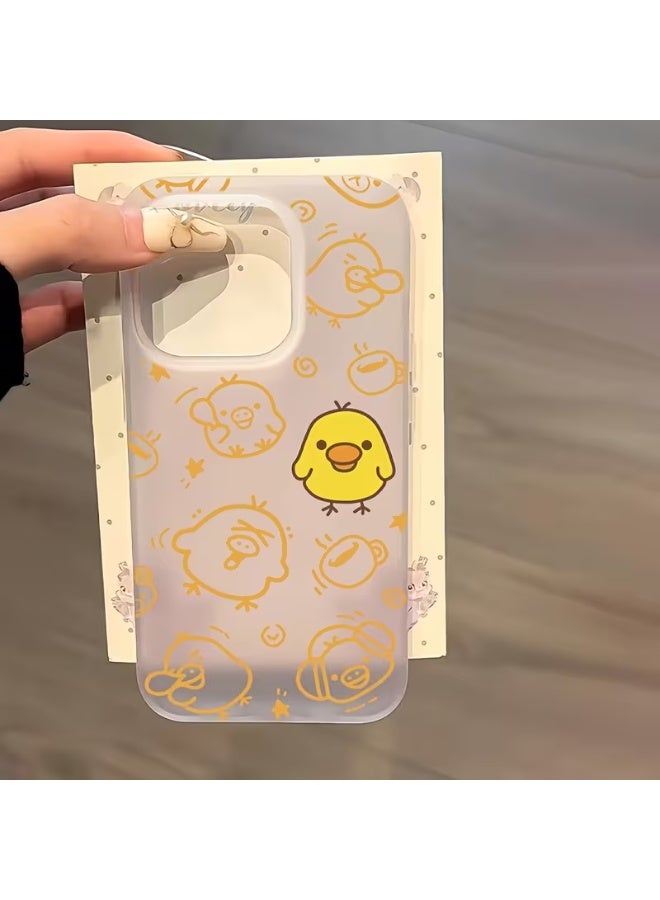 Temu A slim, transparent, matte phone case with a cute, cartoonish, simple, and stylish design. It features a cute chick design, is drop-resistant and scratch-resistant, has a high-definition print, and is of excellent quality. It is compatible with the iPhone 14 Plus. - Image 2