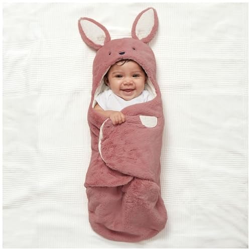 GUND Baby Oh So Snuggly Bunny Blanket Wrap Plush Hooded Baby Blanket Wrap for Newborns PinkCream 26 - Image 3
