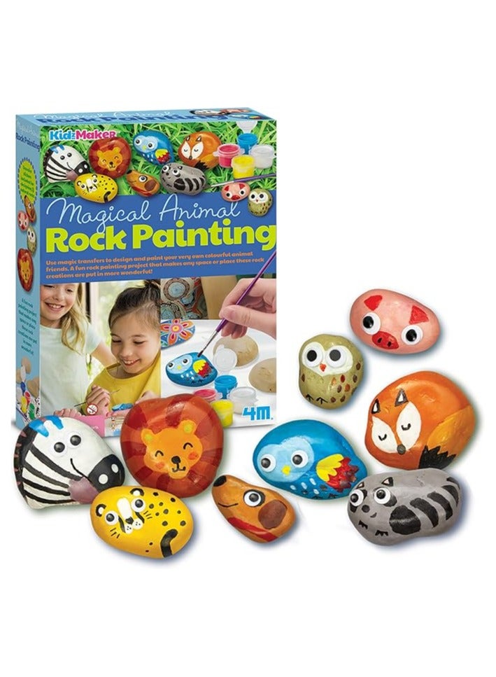 4M KidzMaker Paint Your Own Garden Rock Kit – Decorate 8 Animal-Shaped Stones with Paint Strip, Brush & Magic Transfer Stickers – Fun DIY Garden Art Activity for Kids Ages 5+ – Item Code: B07ZQVJR9R | 00-04756 - Image 2