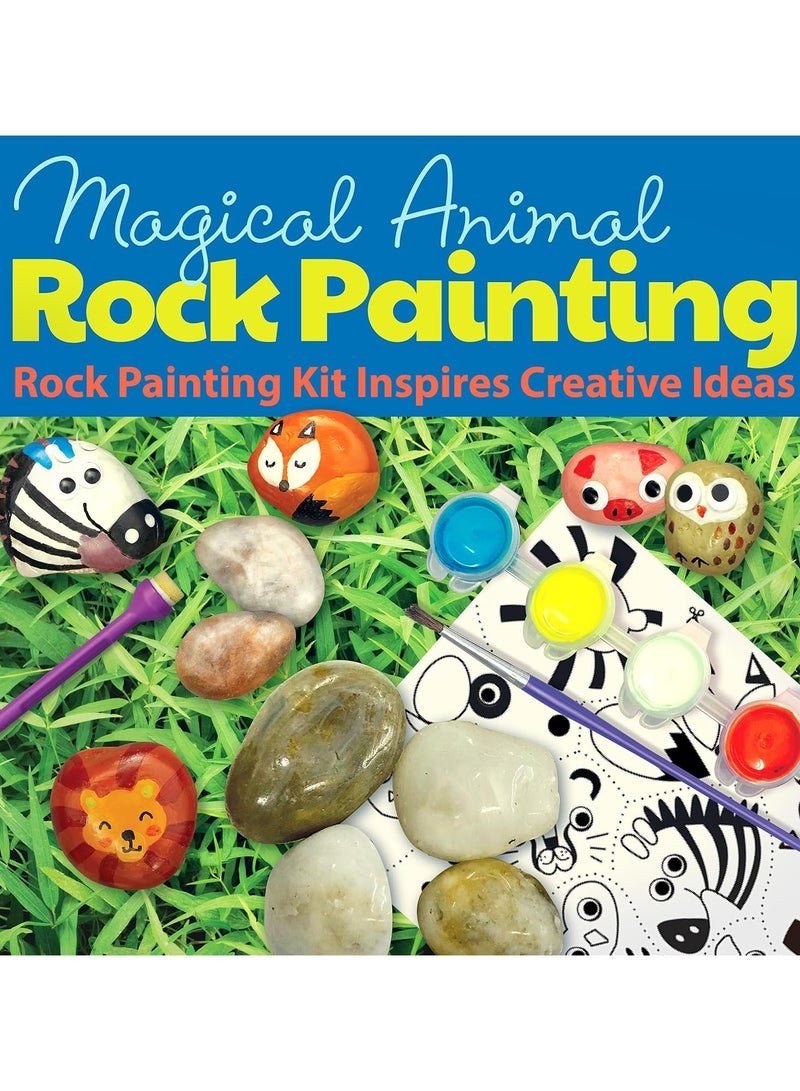 4M KidzMaker Paint Your Own Garden Rock Kit – Decorate 8 Animal-Shaped Stones with Paint Strip, Brush & Magic Transfer Stickers – Fun DIY Garden Art Activity for Kids Ages 5+ – Item Code: B07ZQVJR9R | 00-04756 - Image 4