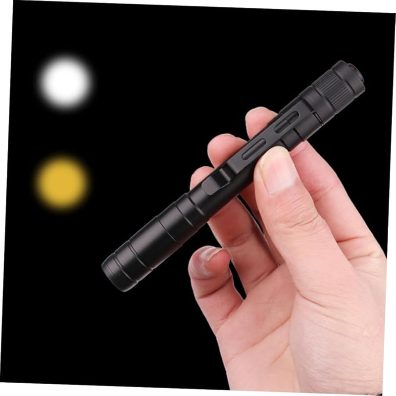 Portable Pen Shape LED Flashlight Dual Light Settings Mini Torch Black for Camping Hiking Hunting - Image 3
