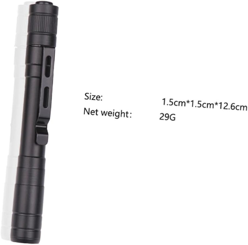 Portable Pen Shape LED Flashlight Dual Light Settings Mini Torch Black for Camping Hiking Hunting - Image 5