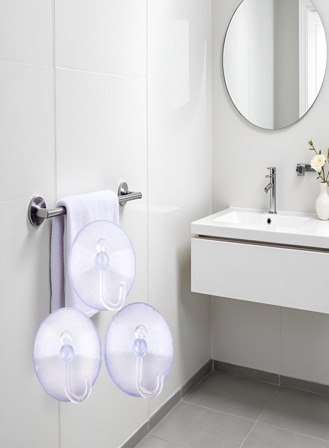 Zhuluck 3Pcs Transparent Bathroom Kitchen Clear Reusable Plastic Suction Cup Wall Hooks Hangers Vacuum Seamless Sucker Hook Attractive and Professional Utility Hooks Home Storage Hooks - Image 4