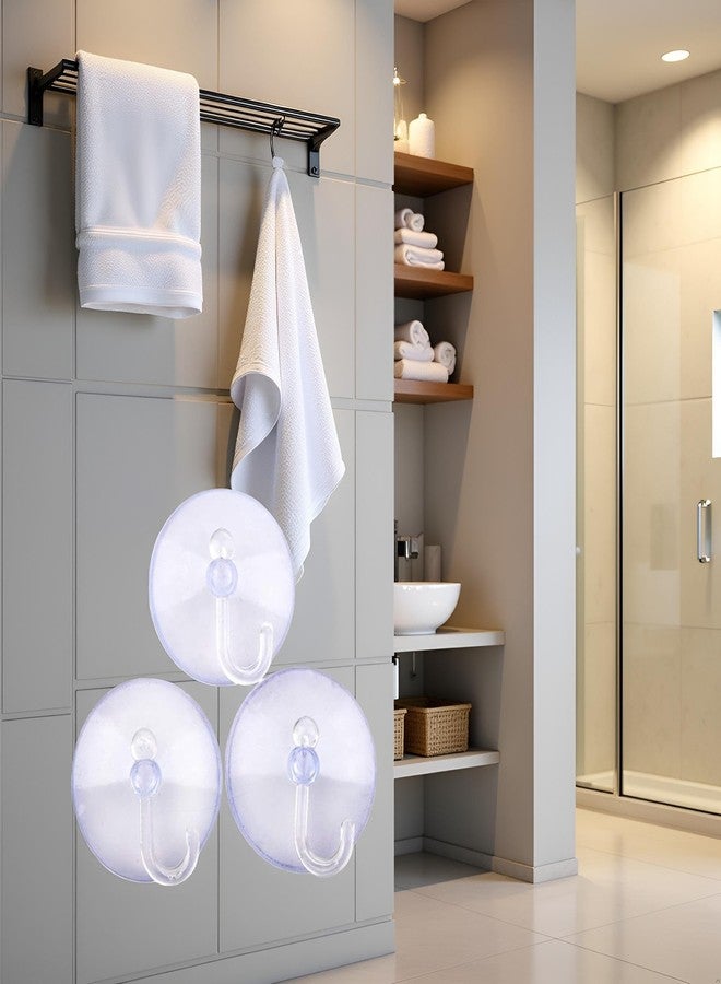 Zhuluck 3Pcs Transparent Bathroom Kitchen Clear Reusable Plastic Suction Cup Wall Hooks Hangers Vacuum Seamless Sucker Hook Attractive and Professional Utility Hooks Home Storage Hooks - Image 2