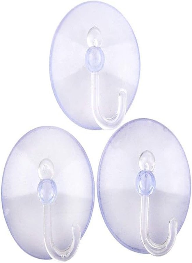 Zhuluck 3Pcs Transparent Bathroom Kitchen Clear Reusable Plastic Suction Cup Wall Hooks Hangers Vacuum Seamless Sucker Hook Attractive and Professional Utility Hooks Home Storage Hooks - Image 1