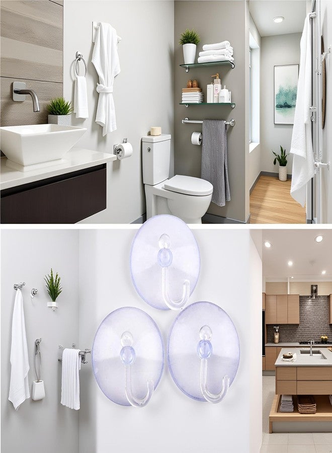 Zhuluck 3Pcs Transparent Bathroom Kitchen Clear Reusable Plastic Suction Cup Wall Hooks Hangers Vacuum Seamless Sucker Hook Attractive and Professional Utility Hooks Home Storage Hooks - Image 5