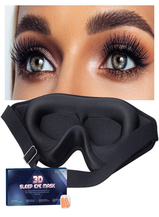 gusonse Black Sleep Mask for Men Eyelash Extension, Eye Mask for Lash Extensions No Pressure 3D Sleep Mask, Women Sleep Protector Eye Shade Cover for Travel Yoga Nap - Image 1