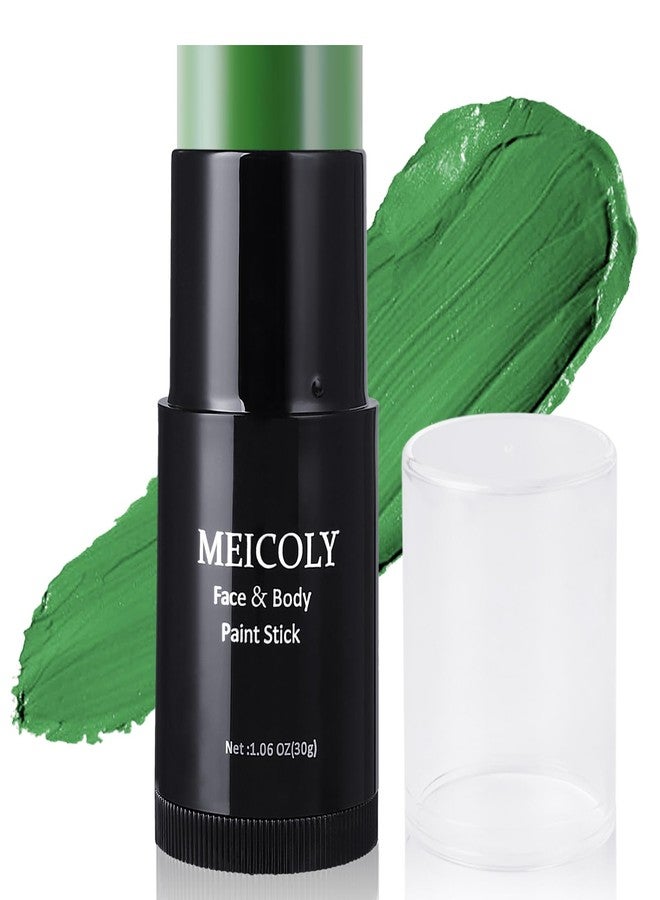 MEICOLY قلم طلاء الوجه والجسم الأخضر MEICOLY (1.06 أونصة) ، ملحقات مكياج طلاء الوجه ليوم سانت باتريك ، طلاء وجه هانتينغ هالك غامورا كامو ، طلاء وجه أخضر مقاوم للماء للرياضة ، مكياج كوسبلاي هالوين SFX - Image 1