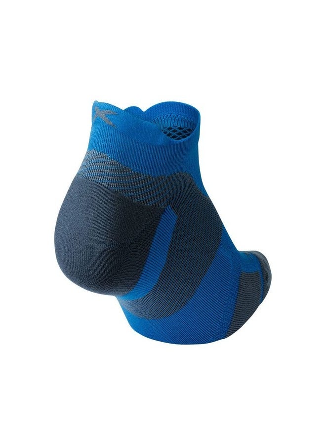 2XU Vectr Light Cushion No Show Compression Socks - Provides Advanced Support for Running - Blue/Grey - Size Medium (Men's Size 6-8.5, Women's Size 7.5-9.5) - Image 3