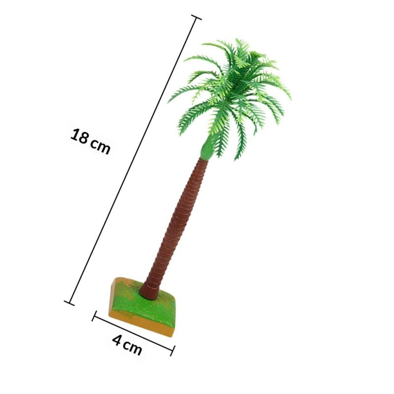 Green Palm Tree Cake Toppers 6 Pcs Mini Coconut Landscape Models For Dessert Decor - Image 3