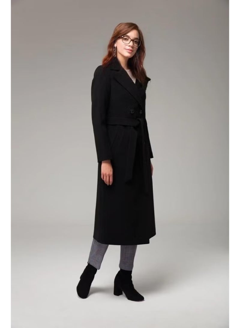 Barbora Full Length Waist Belted Cashmere Coat - Image 1