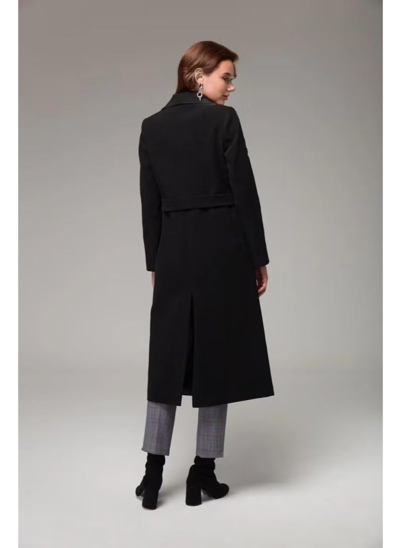 Barbora Full Length Waist Belted Cashmere Coat - Image 3