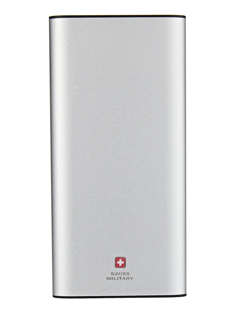 Chandoline PD Power Bank 10000MAH: High-Speed Charging, 20W Output, 50% Charge in 30 Minutes* - Type-C, Micro and USB Inputs. Compatible with Apple, Samsung & More -Silver