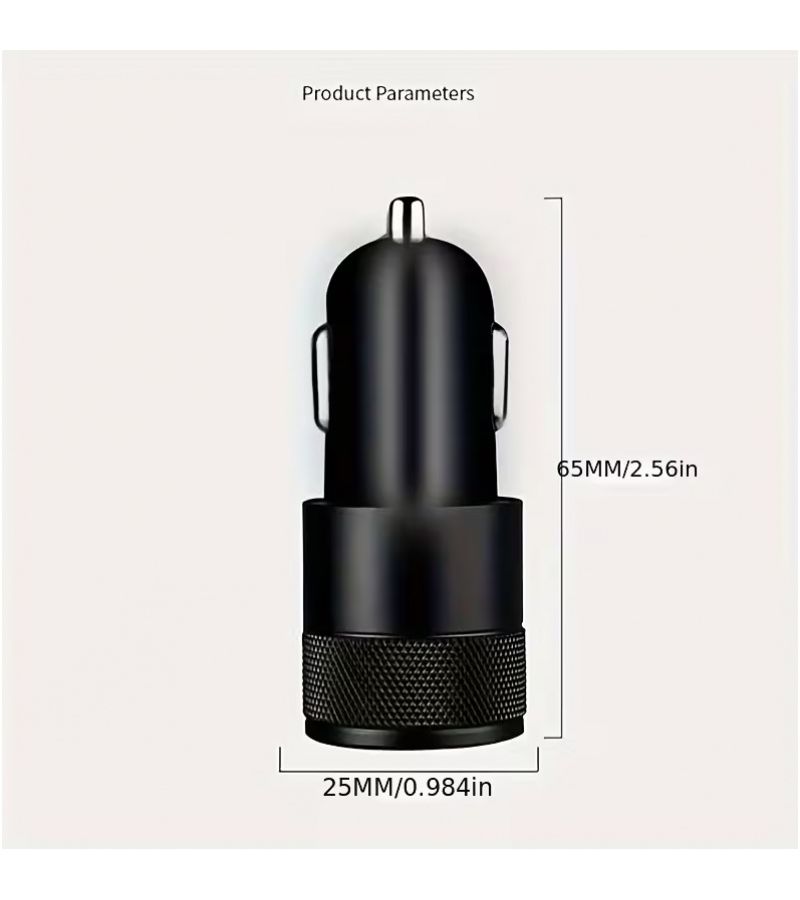 شاحن سيارة 3.1 أمبير USB PD نوع C سريع الشحن لهاتف محول أسود - Image 4