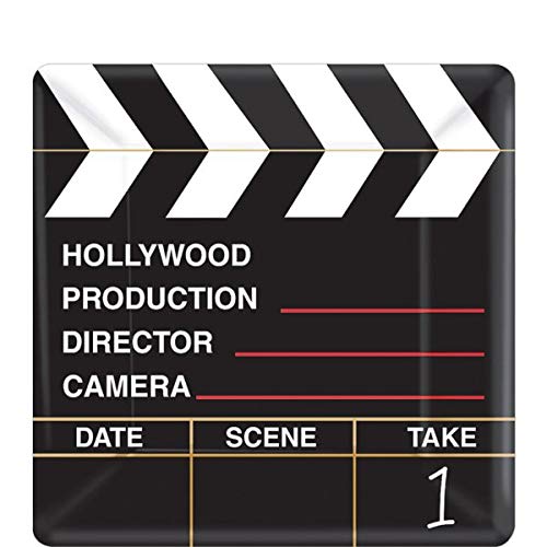 Amscan Directors Cut Square Plastic Plates 7 Multicolor Pack of 18 - Image 1