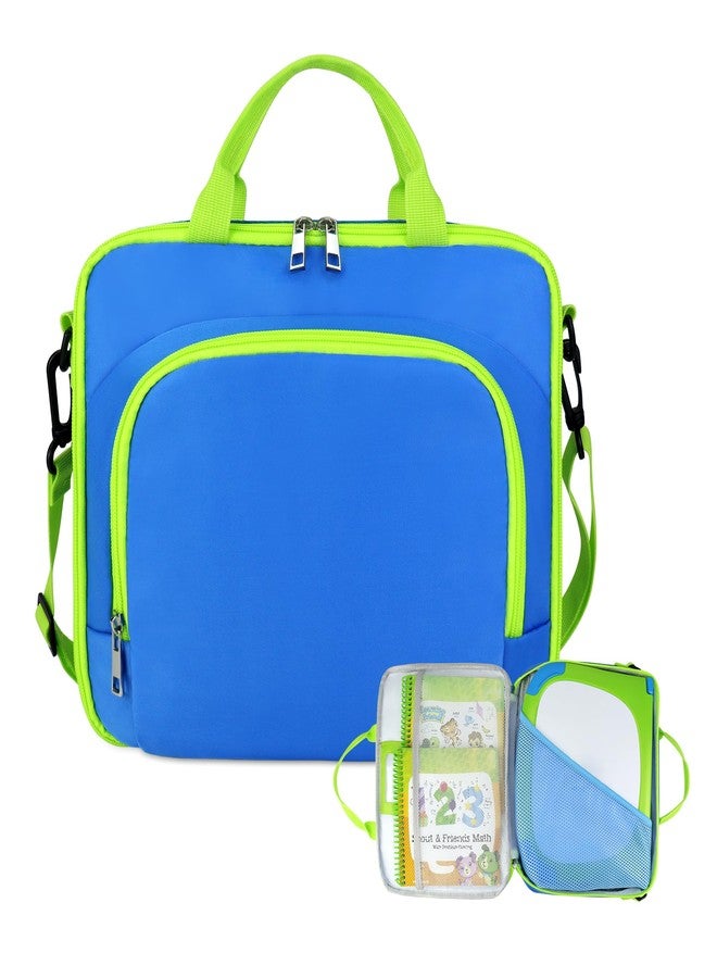 Annmore Carrying Case compatible wiht LeapFrog LeapStart 3D Learning System, with Multiple Compartments to Hold up to 9 Books (Blue/Green) - Image 1