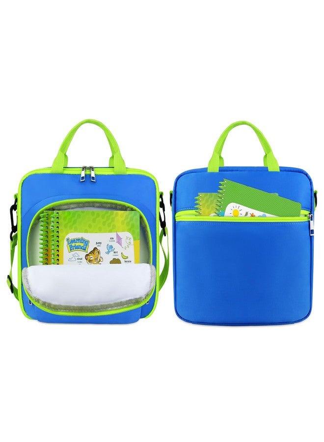 Annmore Carrying Case compatible wiht LeapFrog LeapStart 3D Learning System, with Multiple Compartments to Hold up to 9 Books (Blue/Green) - Image 3