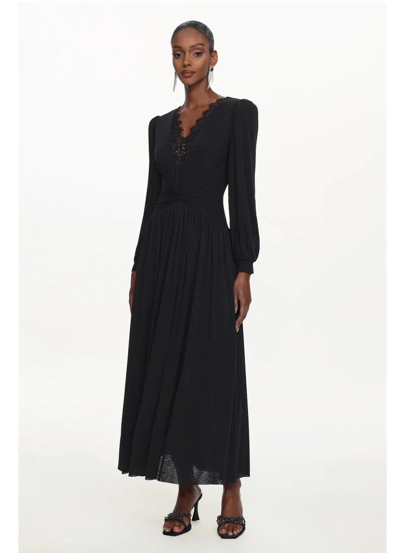 bella barnett black dress Stolen Strapless Sequin Embroidered Slit Bandage Maxi Dress
