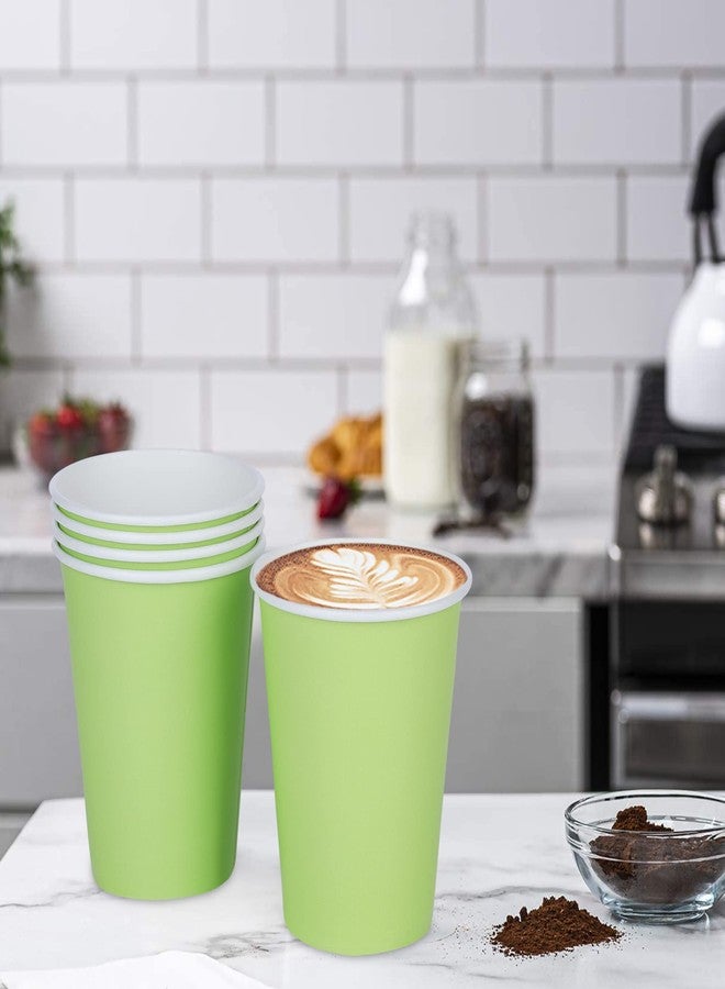 e kysa basics Paper Disposable Tea/Coffee Cups, Set of 50 pcs, 250 ml - Light Green - Image 3