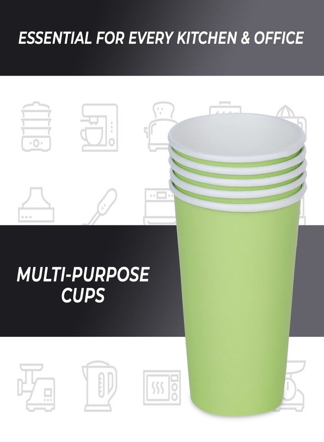 e kysa basics Paper Disposable Tea/Coffee Cups, Set of 50 pcs, 250 ml - Light Green - Image 4