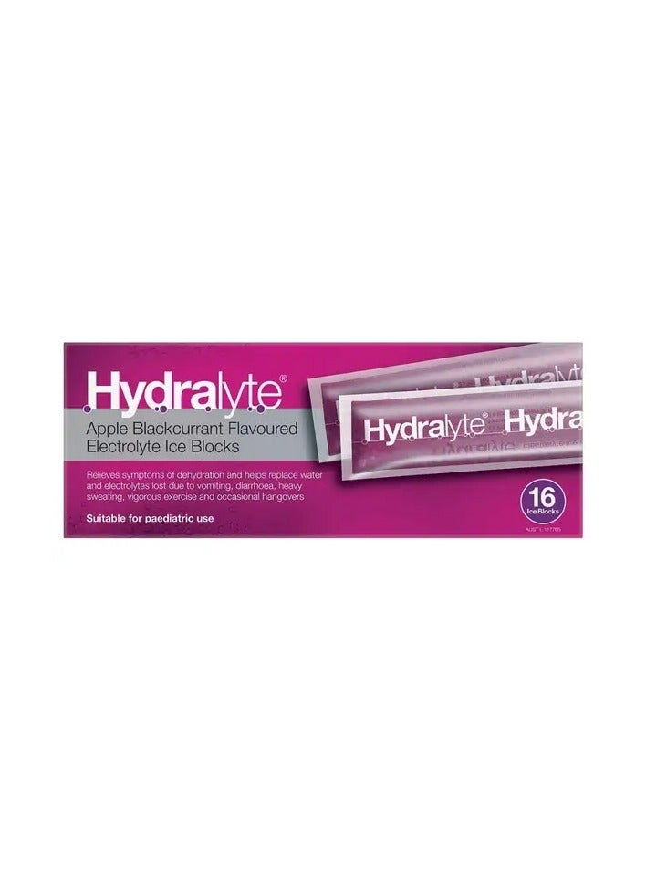 Hydralyte Apple Blackcurrant Flavoured Electrolyte Ice Blocks - 16 sachets - Image 2