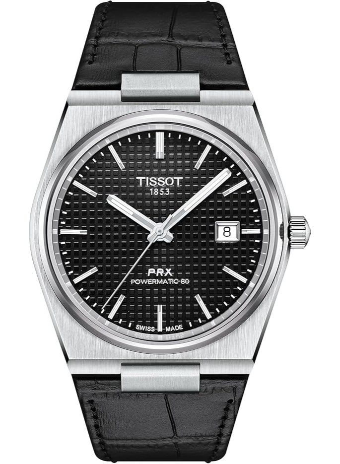 Tissot PRX T137.407.16.051.00 – Automatic Men's Watch, Leather Strap, Black - Image 1