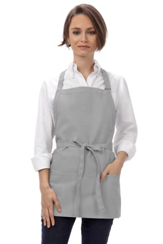 Chef Works Unisex Three Pocket Apron Grey One Size - Image 1
