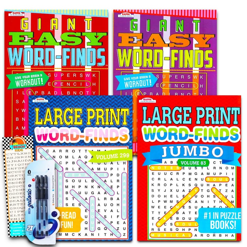 Bendon Word Find Puzzle Books for Adults Seniors Set of 4 Jumbo Word Search Books with Large Print Over 380 Pages Total with Bookmark - Image 2