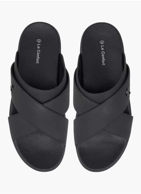 Men's Cross Strap Slip-On Sandals