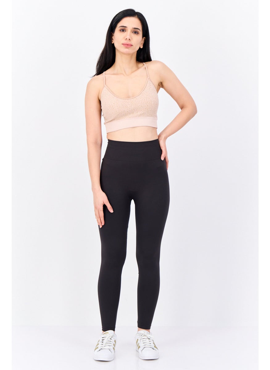 Bershka Women Seamless Plain Leggings, Black  - Image 4