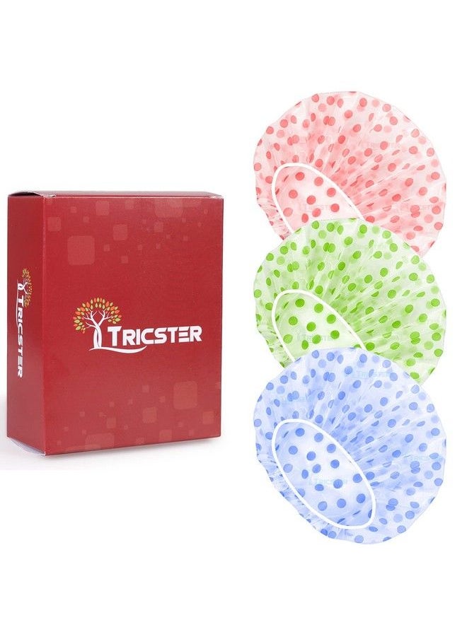 TRICSTER - Shower Cap For Women (Pack Of 3 Multicolor) - Image 1