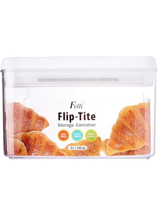 فيلي حاوية تخزين مربعة من فليب تايت شفافة وبيضاء سعة 3 لتر NLQ805A 60 - Image 2