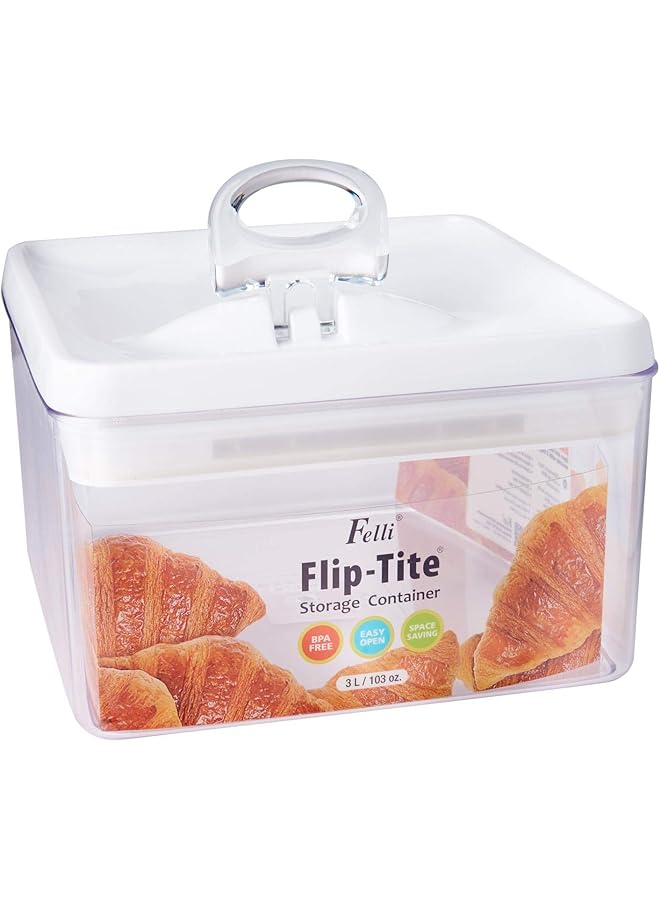 فيلي حاوية تخزين مربعة من فليب تايت شفافة وبيضاء سعة 3 لتر NLQ805A 60 - Image 1