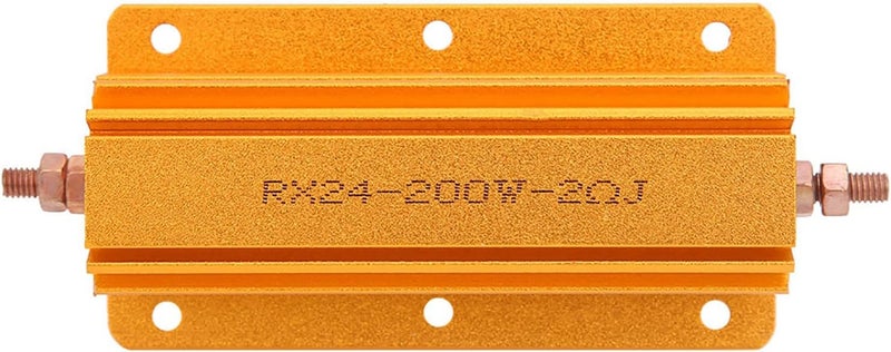 RX24 Professional 200W 2R High Power Resistor, Aluminum Housing Electrical Component, Industrial Grade Resistor with Mounting Holes for Heat Dissipation, Durable Electronic Part fo - Image 1