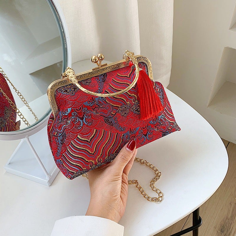 Chinese Style Embroidered Cheongsam Bag Women's Chinese Style Hanfu Elegant Retro Handbag Antique Small Bag Hand Bag in Stock - Image 5