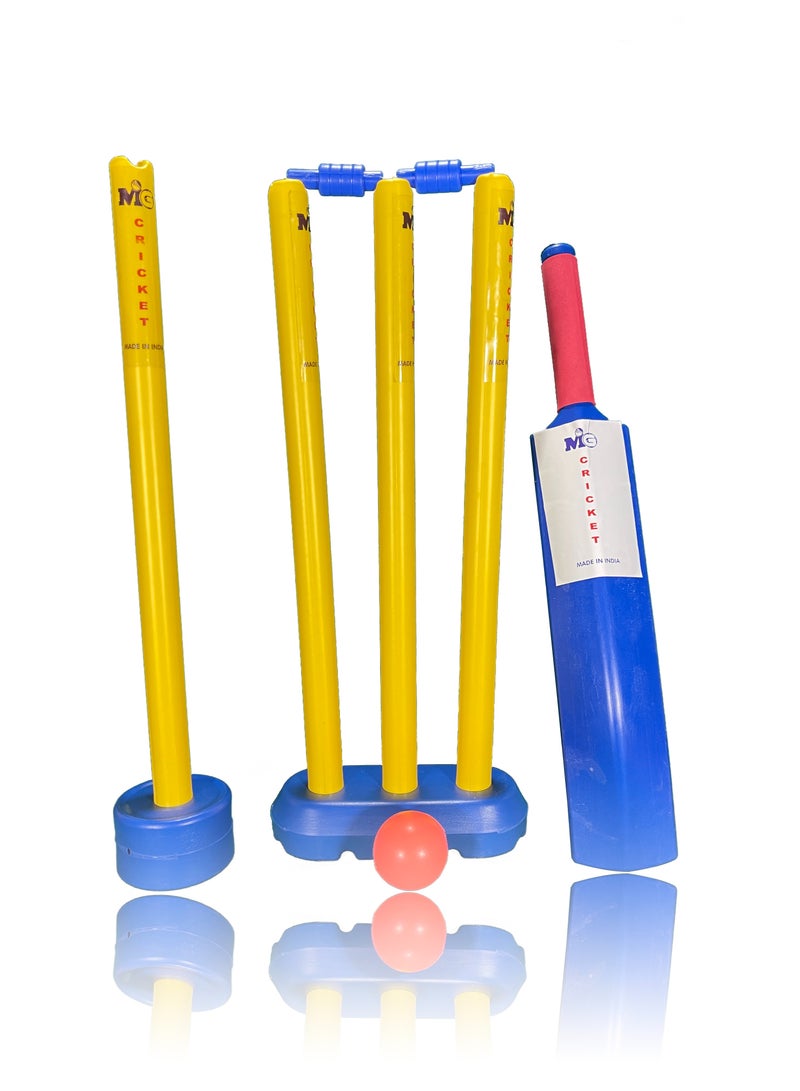 MG Kids Cricket Set,  Plastic Cricket Bat with Balls  with Stump, Outdoor Indoor  - Image 1