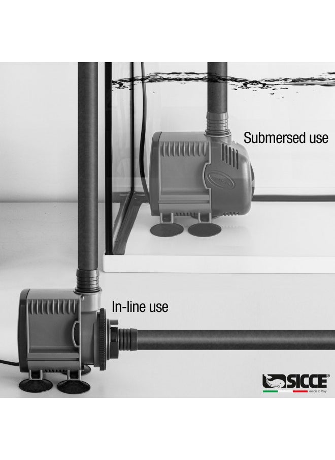 SICCE SICCE Syncra Silent 1.5 Multifunction 357 GPH Submersible Water Pump | Italian Made 23W Ultra Quiet Durable Aquarium Fish Tank, Fountain, Pond, Hydroponics, Terrarium Black | Freshwater & Saltwater  - Image 4