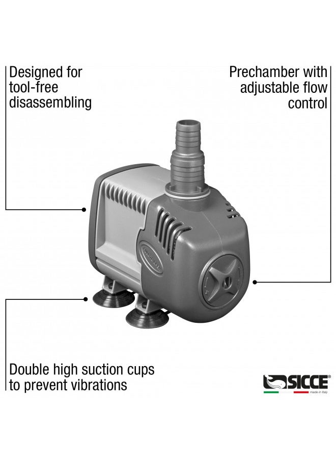 SICCE SICCE Syncra Silent 1.5 Multifunction 357 GPH Submersible Water Pump | Italian Made 23W Ultra Quiet Durable Aquarium Fish Tank, Fountain, Pond, Hydroponics, Terrarium Black | Freshwater & Saltwater  - Image 3