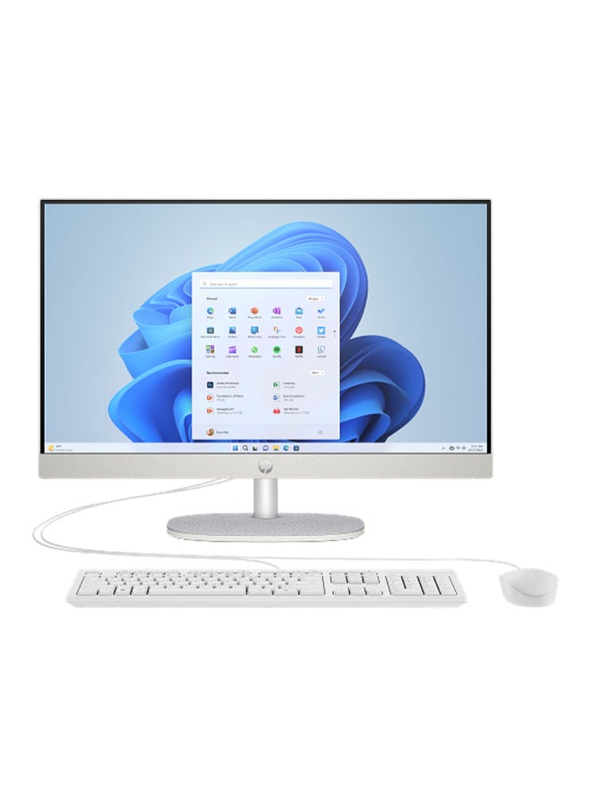 HP All-in-One 24-cr0383 Desktop PC, Intel Core i7-1355U Processor, 16GB RAM, 512GB SSD, 23.8" FHD IPS Display, DOS, Shell White,  English Keyboard & Mouse Included, 1 Year Warranty | D75CYEA-ENG Shell White - Image 1