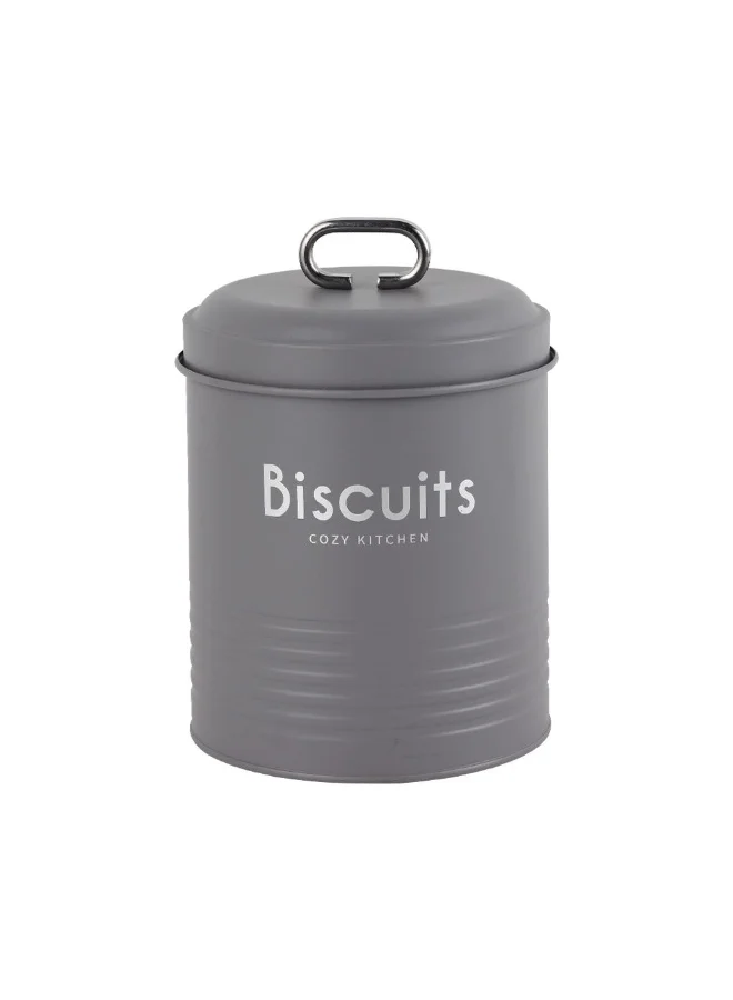 DANUBE HOME Gravitas 2-Piece Metal Storage Jar Set – Durable & Stylish Storage Containers, Airtight, Rust-Resistant, Perfect for Kitchen Organization, Pantry Storage & Home Use Grey -2000Ml