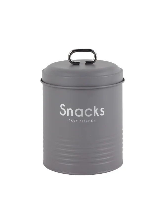 DANUBE HOME Gravitas 2-Piece Metal Storage Jar Set – Durable & Stylish Storage Containers, Airtight, Rust-Resistant, Perfect for Kitchen Organization, Pantry Storage & Home Use Grey -2000Ml