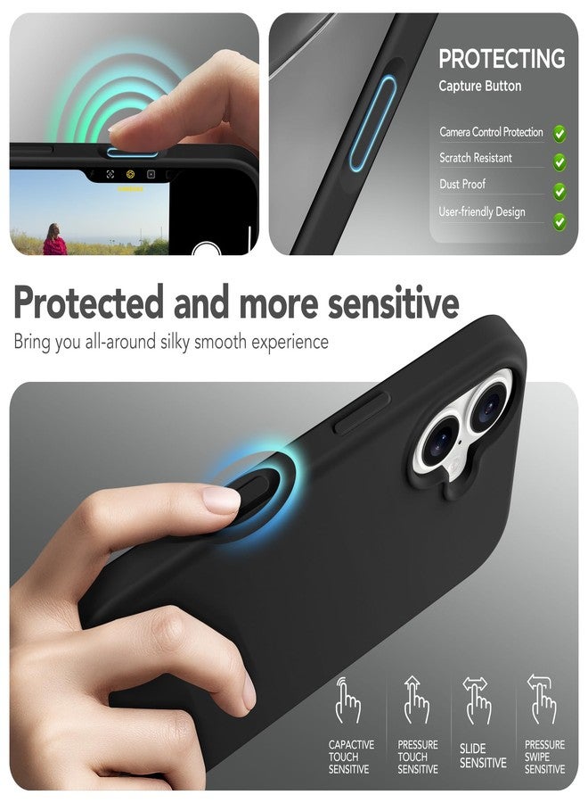 GONEZ Magnetic for iPhone 17 Case, Compatible with MagSafe, [Screen Protector + Camera Lens Protector], Liquid Silicone Anti-Scratch Shockproof Protective Phone Case, Black - Image 5
