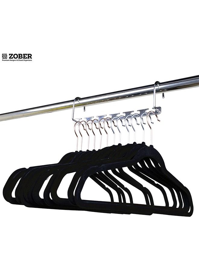 ZOBER Magic Hook Hangers Wonder Metal Hangers Space Saving, Hanger Organizer, Chrome Metal Hooks Suitable with All kind of Hangers (2 Pack, Metal (Silver)) - Image 5